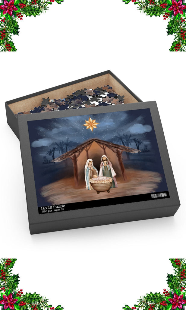 Nativity - Puzzle (120, 252, 500-Piece) -  20" × 16" (500 pcs), 10" × 8" (120 pcs), 14" × 11" (252 pcs) -  Trini-T Ministries