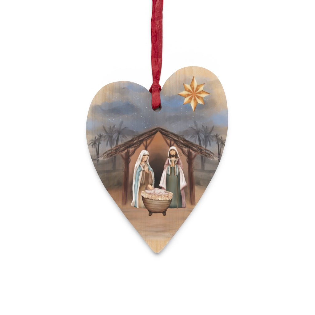 Nativity - Wooden Ornament -  Bell / One Size, Heart / One Size, Tree / One Size, Star / One Size -  Trini-T Ministries