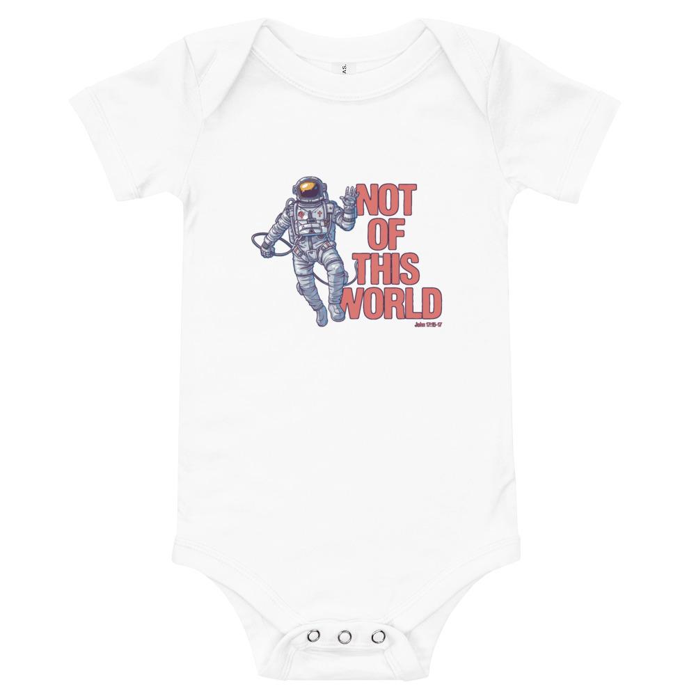 Not Of This World - Baby’s Romper -  Black / 3-6m, Black / 6-12m, Black / 12-18m, Black / 18-24m, Athletic Heather / 3-6m, Athletic Heather / 6-12m, Athletic Heather / 12-18m, Athletic Heather / 18-24m, White / 3-6m, White / 6-12m -  Trini-T Ministries