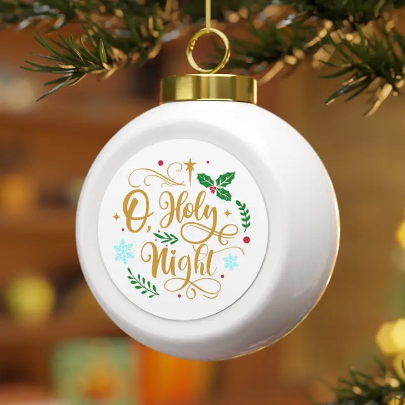 O Holy Night - Christmas Ball Ornament -  Bells / Round / 2.5" × 3", Tree / Round / 2.5" × 3" -  Trini-T Ministries