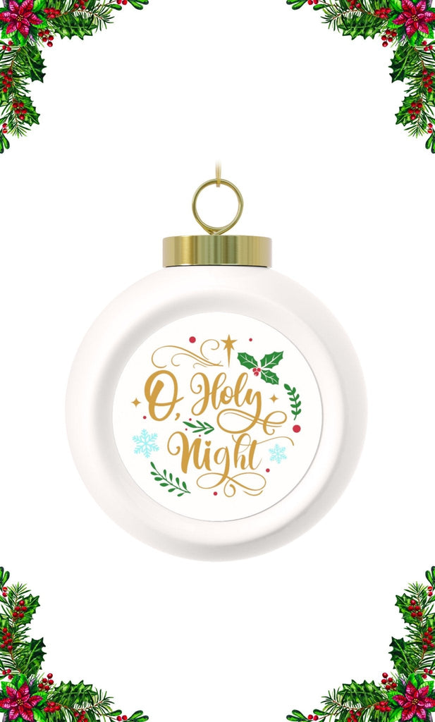 O Holy Night - Christmas Ball Ornament -  Bells / Round / 2.5" × 3", Tree / Round / 2.5" × 3" -  Trini-T Ministries