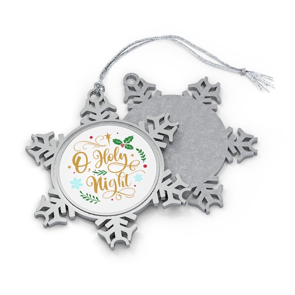 O Holy Night - Pewter Snowflake Ornament -  Snowflake / One Size -  Trini-T Ministries