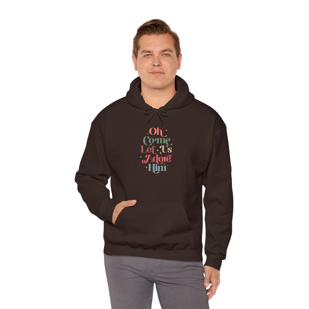 Man Wearing Brown Christian Hoodie - Jesus is the Reason for the Season - Comfortable Faith-Inspired Sweatshirt for Celebrating Jesus During the Holidays.