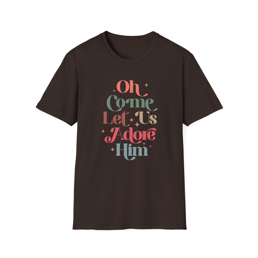 Oh Come Let Us Adore Him - T-shirt - S / Dark Chocolate - T-Shirt