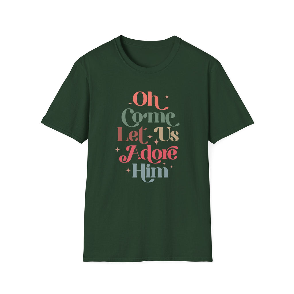 Oh Come Let Us Adore Him - T-shirt - S / Forest Green - T-Shirt