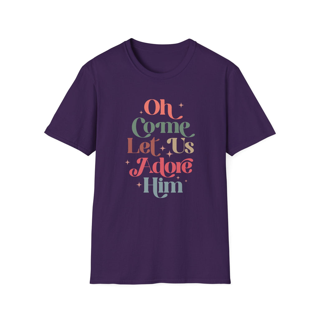 Oh Come Let Us Adore Him - T-shirt - S / Purple - T-Shirt