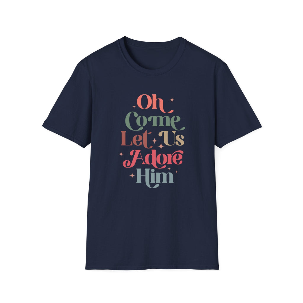 Oh Come Let Us Adore Him - T-shirt - XS / Navy - T-Shirt