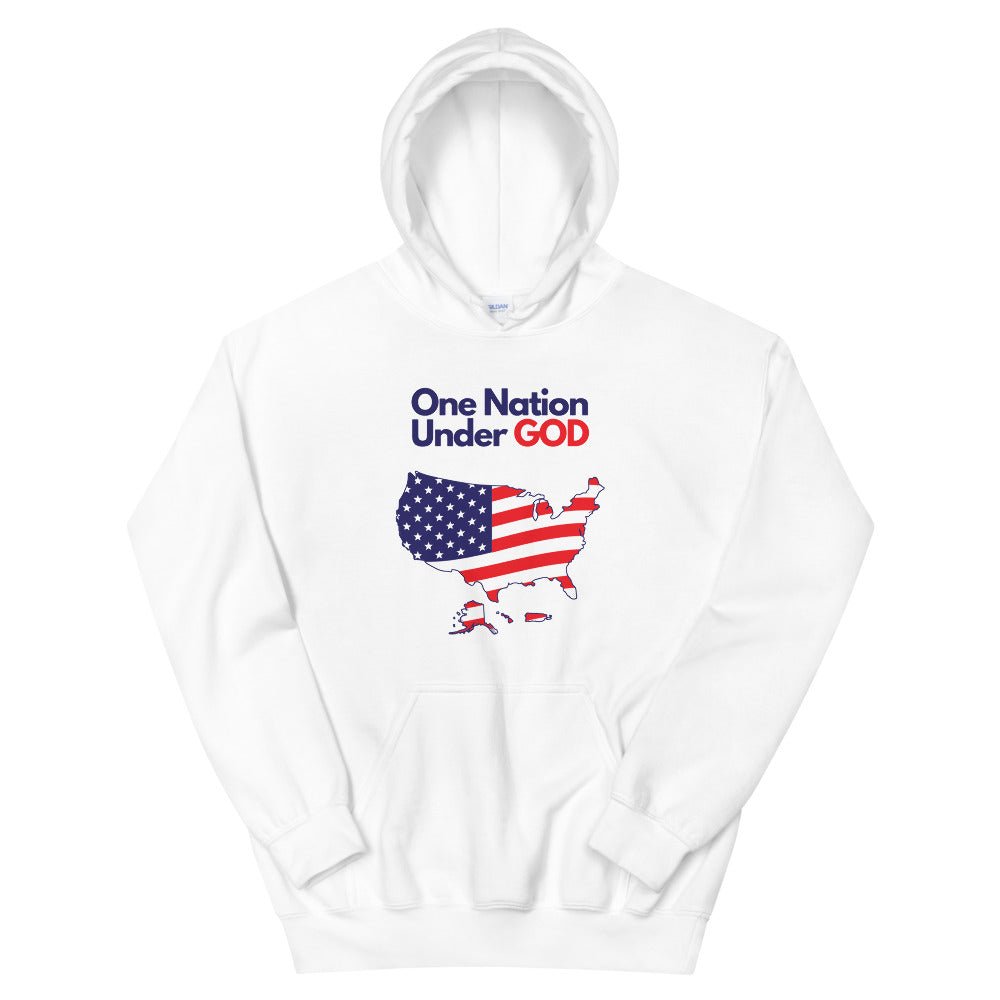 One Nation Under God - Hoodie -  Black / S, Black / M, Black / L, Black / XL, Black / 2XL, Black / 3XL, Black / 4XL, Black / 5XL, Navy / S, Navy / M -  Trini-T Ministries