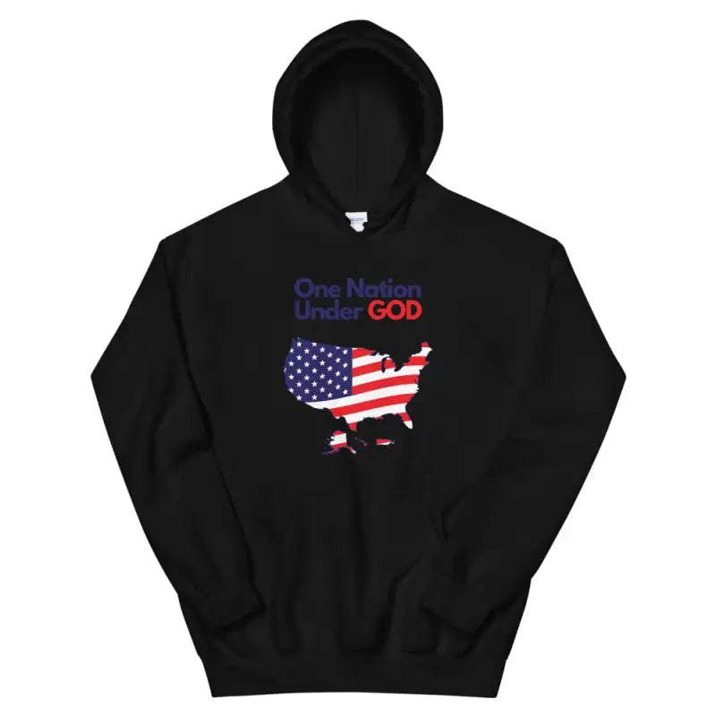 One Nation Under God - Hoodie -  Black / S, Black / M, Black / L, Black / XL, Black / 2XL, Black / 3XL, Black / 4XL, Black / 5XL, Navy / S, Navy / M -  Trini-T Ministries