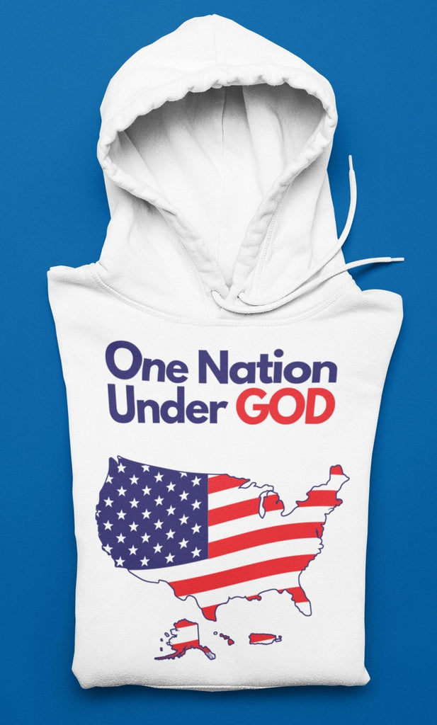 One Nation Under God - Hoodie -  Black / S, Black / M, Black / L, Black / XL, Black / 2XL, Black / 3XL, Black / 4XL, Black / 5XL, Navy / S, Navy / M -  Trini-T Ministries