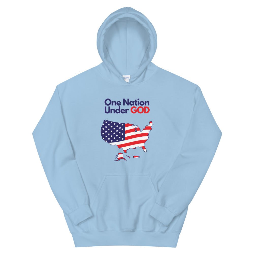 One Nation Under God - Hoodie -  Black / S, Black / M, Black / L, Black / XL, Black / 2XL, Black / 3XL, Black / 4XL, Black / 5XL, Navy / S, Navy / M -  Trini-T Ministries