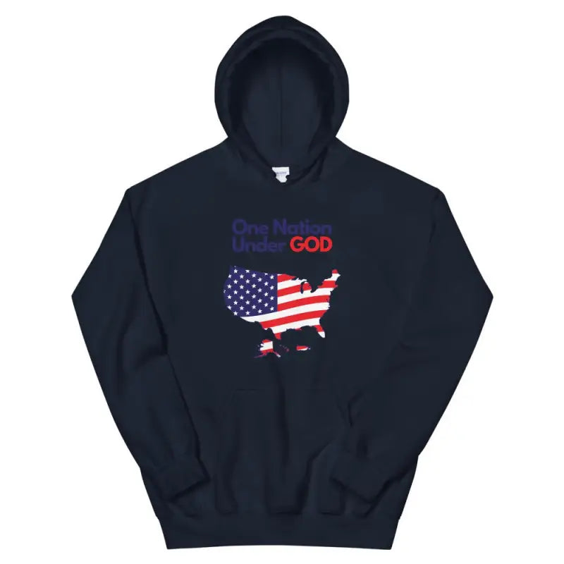 One Nation Under God - Hoodie -  Black / S, Black / M, Black / L, Black / XL, Black / 2XL, Black / 3XL, Black / 4XL, Black / 5XL, Navy / S, Navy / M -  Trini-T Ministries