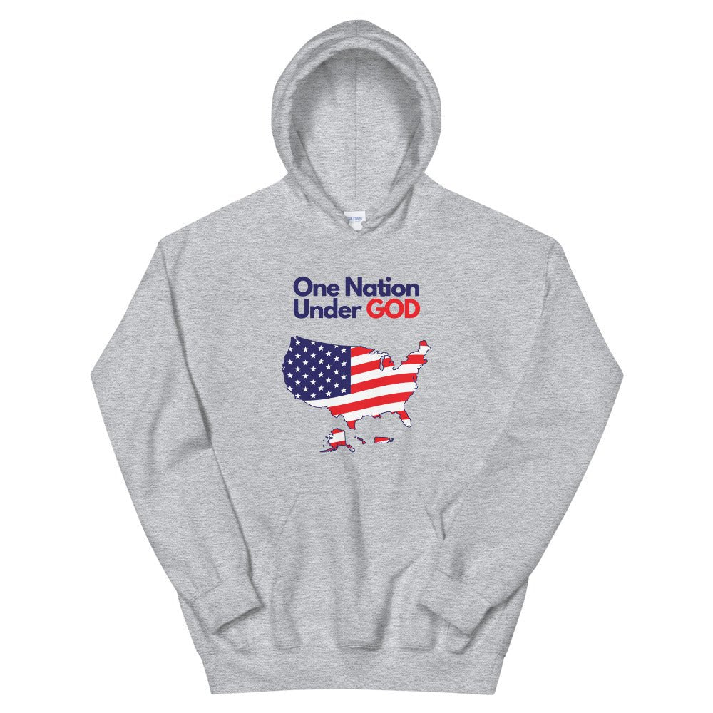 One Nation Under God - Hoodie -  Black / S, Black / M, Black / L, Black / XL, Black / 2XL, Black / 3XL, Black / 4XL, Black / 5XL, Navy / S, Navy / M -  Trini-T Ministries