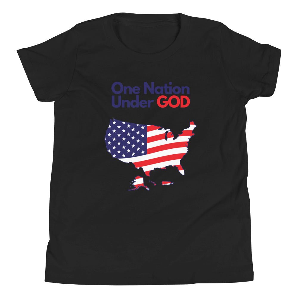 One Nation Under God - Kid’s T -  Black / S, Black / M, Black / L, Black / XL, True Royal / S, True Royal / M, True Royal / L, True Royal / XL, Heather Columbia Blue / S, Heather Columbia Blue / M -  Trini-T Ministries