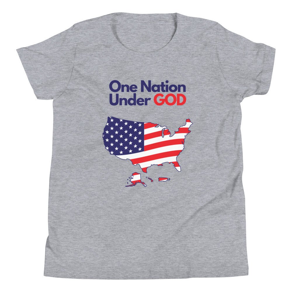 One Nation Under God - Kid’s T -  Black / S, Black / M, Black / L, Black / XL, True Royal / S, True Royal / M, True Royal / L, True Royal / XL, Heather Columbia Blue / S, Heather Columbia Blue / M -  Trini-T Ministries