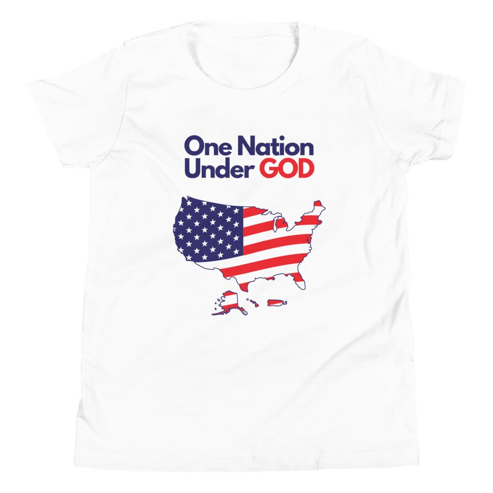 One Nation Under God - Kid’s T -  Black / S, Black / M, Black / L, Black / XL, True Royal / S, True Royal / M, True Royal / L, True Royal / XL, Heather Columbia Blue / S, Heather Columbia Blue / M -  Trini-T Ministries