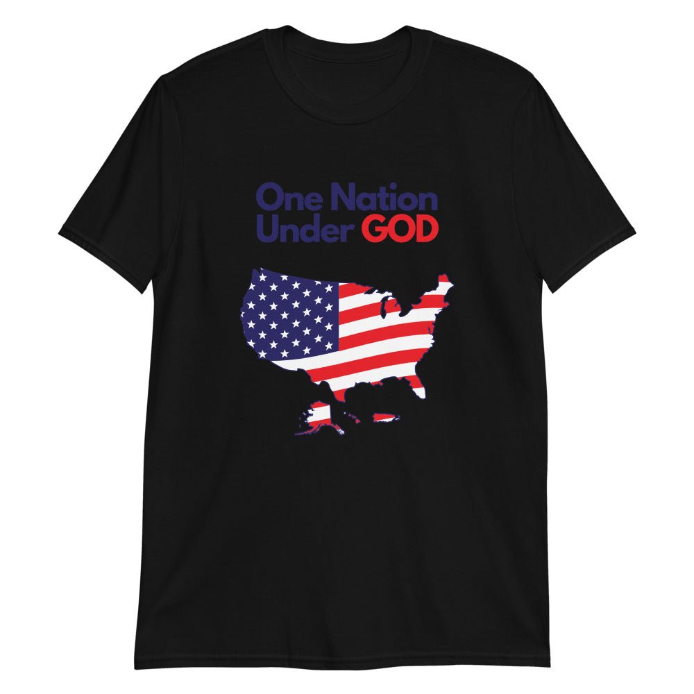 One Nation Under God - Men’s T -  Black / S, Black / M, Black / L, Black / XL, Black / 2XL, Black / 3XL, Dark Heather / S, Dark Heather / M, Dark Heather / L, Dark Heather / XL -  Trini-T Ministries