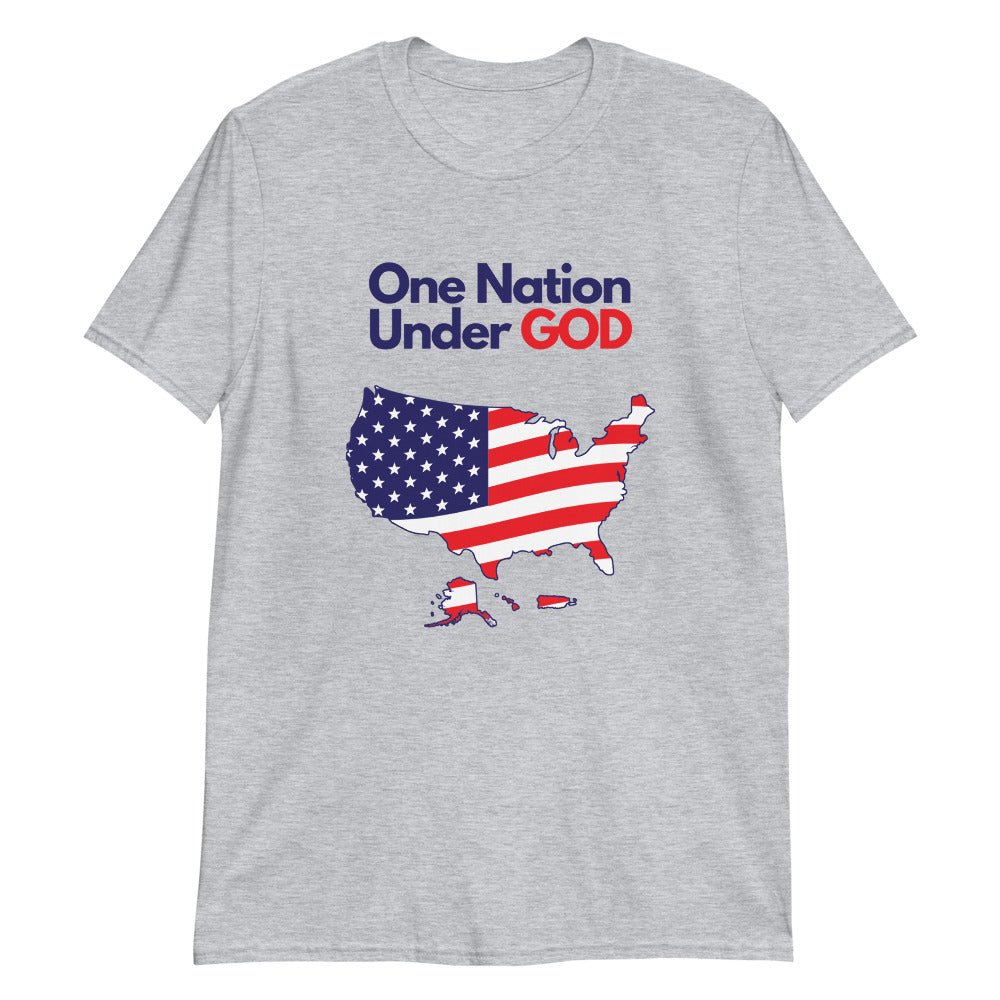 One Nation Under God - Men’s T -  Black / S, Black / M, Black / L, Black / XL, Black / 2XL, Black / 3XL, Dark Heather / S, Dark Heather / M, Dark Heather / L, Dark Heather / XL -  Trini-T Ministries