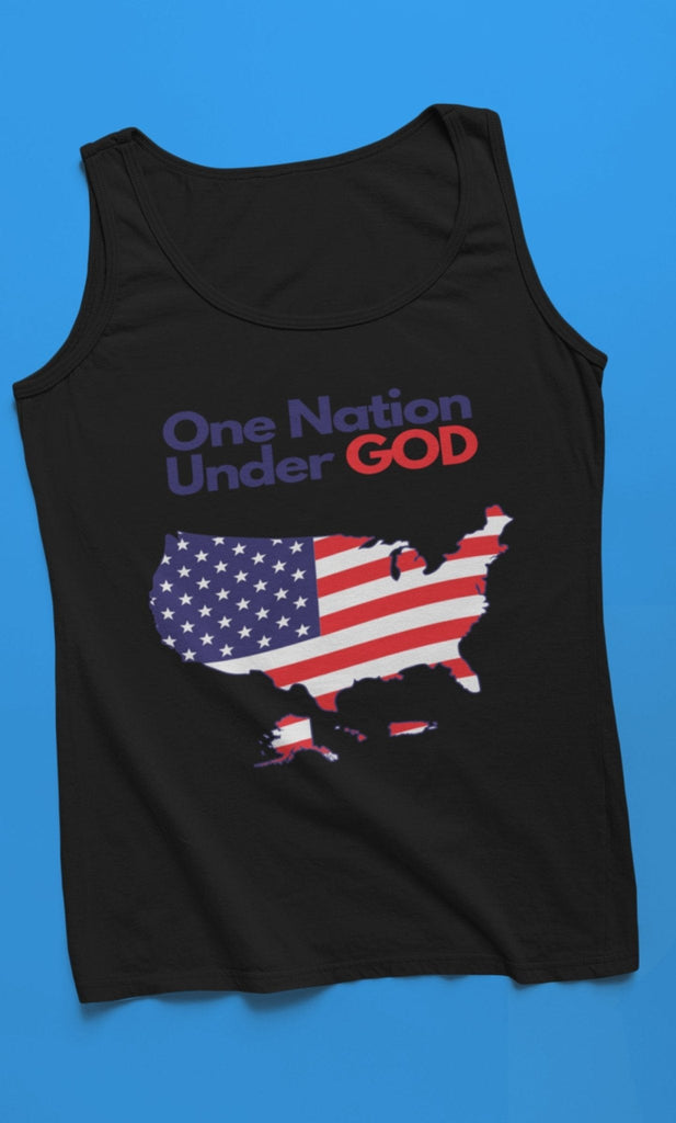 One Nation Under God - Tank -  Black / XS, Black / S, Black / M, Black / L, Black / XL, Black / 2XL, Red / XS, Red / S, Red / M, Red / L -  Trini-T Ministries