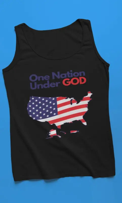 One Nation Under God - Tank -  Black / XS, Black / S, Black / M, Black / L, Black / XL, Black / 2XL, Red / XS, Red / S, Red / M, Red / L -  Trini-T Ministries