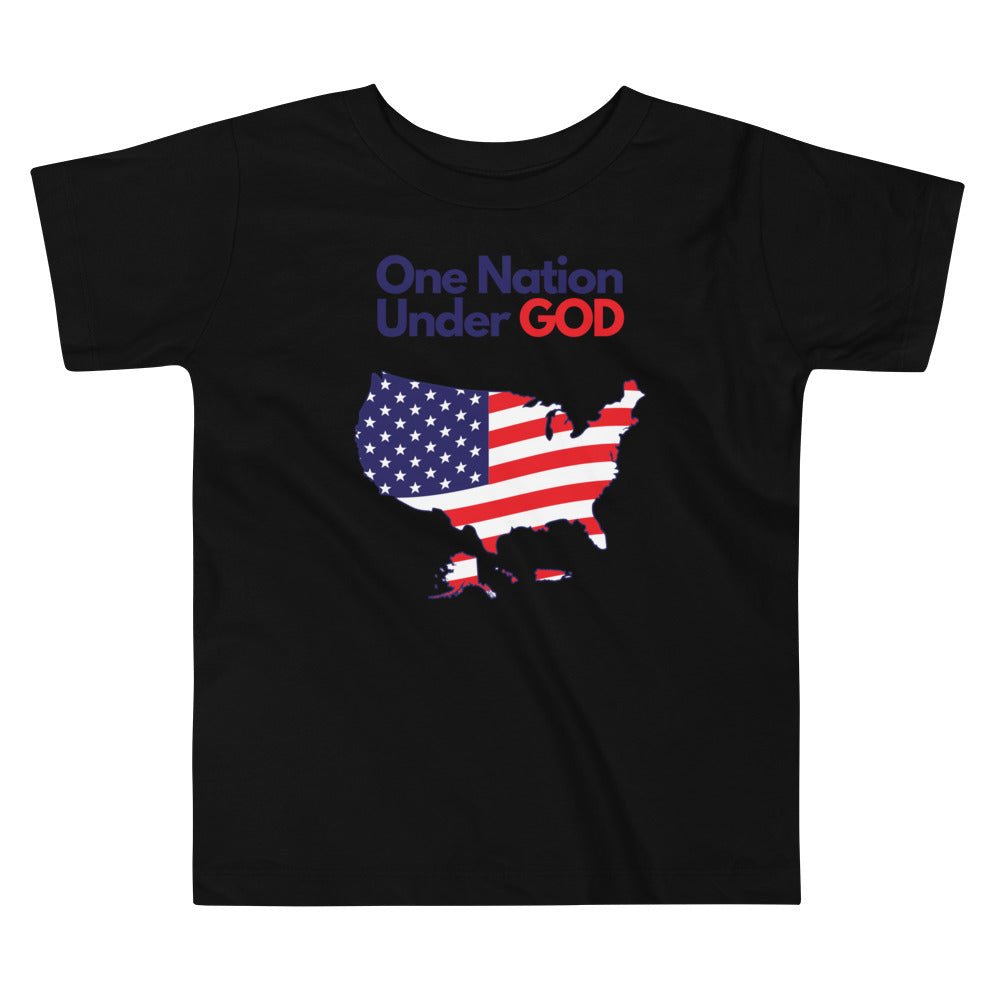 One Nation Under God - Toddler’s T -  Black / 2T, Black / 3T, Black / 4T, Black / 5T, Heather Columbia Blue / 2T, Heather Columbia Blue / 3T, Heather Columbia Blue / 4T, Heather Columbia Blue / 5T, Pink / 2T, Pink / 3T -  Trini-T Ministries