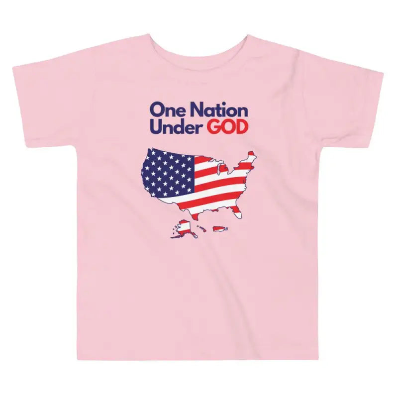 One Nation Under God - Toddler’s T -  Black / 2T, Black / 3T, Black / 4T, Black / 5T, Heather Columbia Blue / 2T, Heather Columbia Blue / 3T, Heather Columbia Blue / 4T, Heather Columbia Blue / 5T, Pink / 2T, Pink / 3T -  Trini-T Ministries