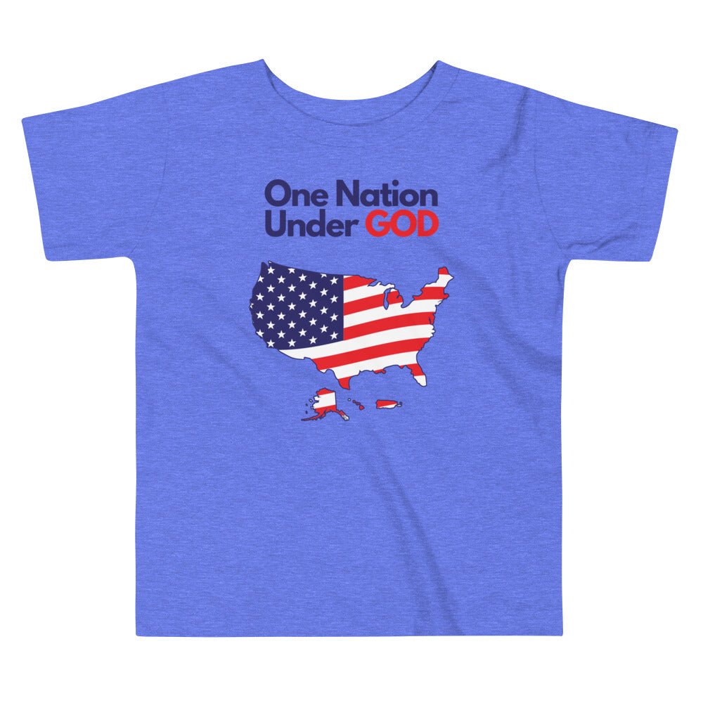 One Nation Under God - Toddler’s T -  Black / 2T, Black / 3T, Black / 4T, Black / 5T, Heather Columbia Blue / 2T, Heather Columbia Blue / 3T, Heather Columbia Blue / 4T, Heather Columbia Blue / 5T, Pink / 2T, Pink / 3T -  Trini-T Ministries