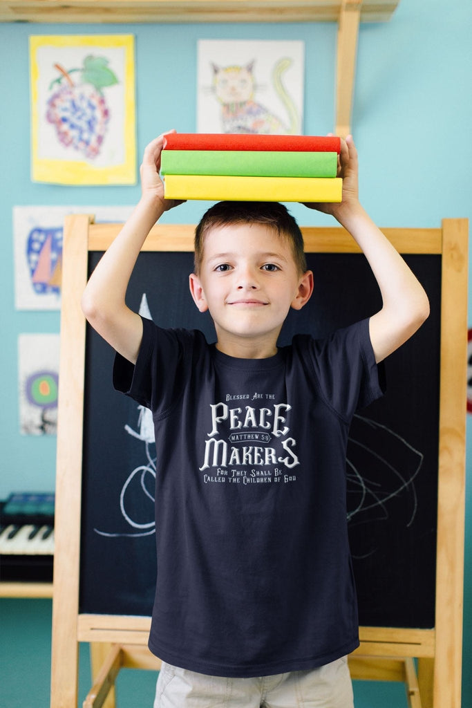 Peace Makers - Kid’s T -  Black / S, Black / M, Black / L, Black / XL, Heather Forest / S, Heather Forest / M, Heather Forest / L, Heather Forest / XL, Navy / S, Navy / M -  Trini-T Ministries