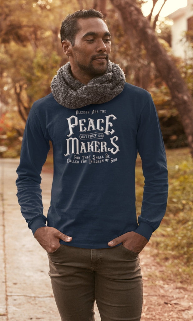 Peace Makers - Men’s Long Sleeve -  White / XS, White / S, White / M, White / L, White / XL, White / 2XL, Black / XS, Black / S, Black / M, Black / L -  Trini-T Ministries