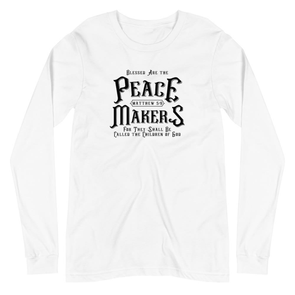 Peace Makers - Men’s Long Sleeve -  White / XS, White / S, White / M, White / L, White / XL, White / 2XL, Black / XS, Black / S, Black / M, Black / L -  Trini-T Ministries