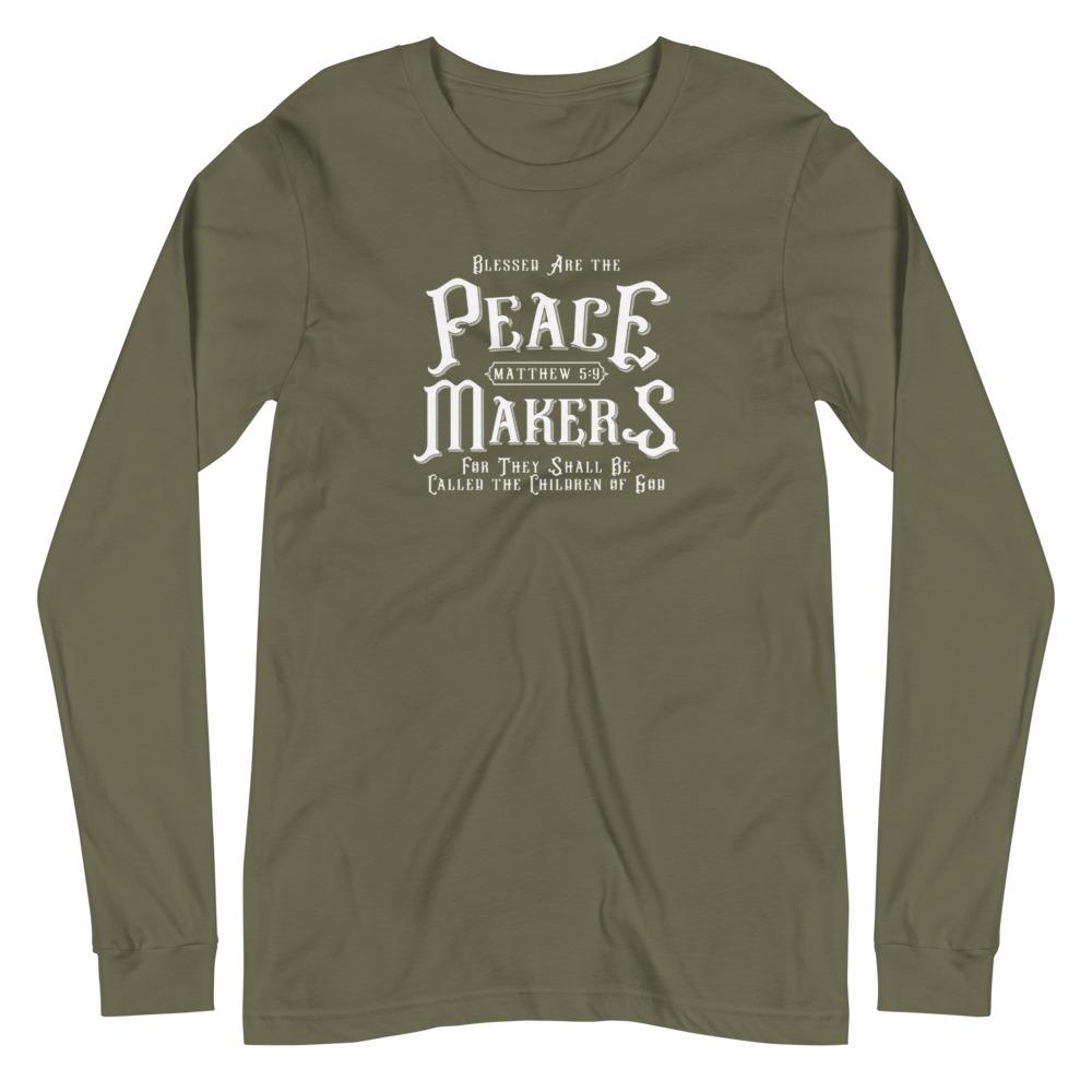 Peace Makers - Men’s Long Sleeve -  White / XS, White / S, White / M, White / L, White / XL, White / 2XL, Black / XS, Black / S, Black / M, Black / L -  Trini-T Ministries