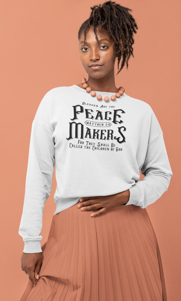 Peace Makers - Women’s Sweatshirt -  Black / S, Black / M, Black / L, Black / XL, Black / 2XL, Black / 3XL, Black / 4XL, Black / 5XL, Navy / S, Navy / M -  Trini-T Ministries