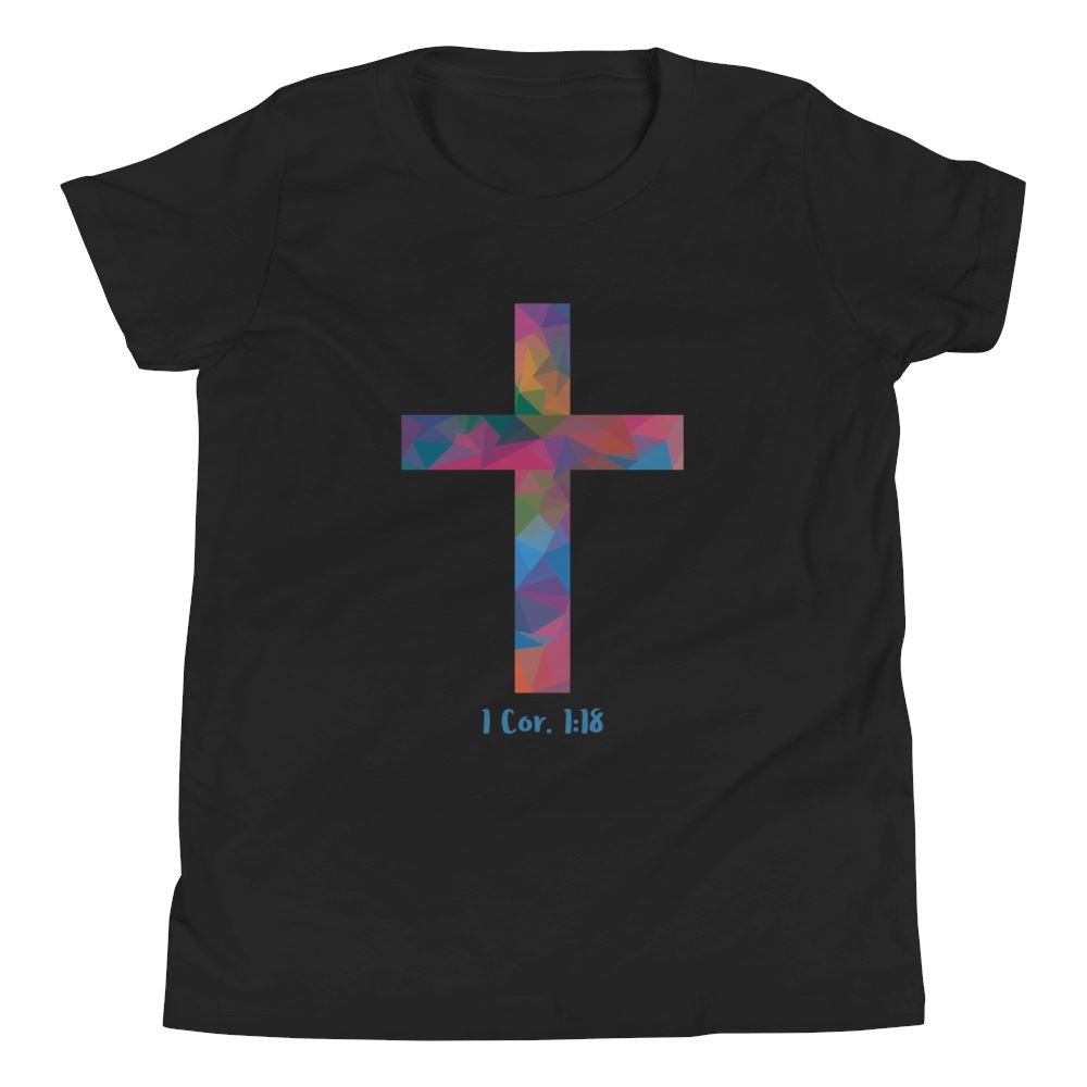 Polygonal Cross - Kid’s T -  Black / S, Black / M, Black / L, Black / XL, White / S, White / M, White / L, White / XL -  Trini-T Ministries