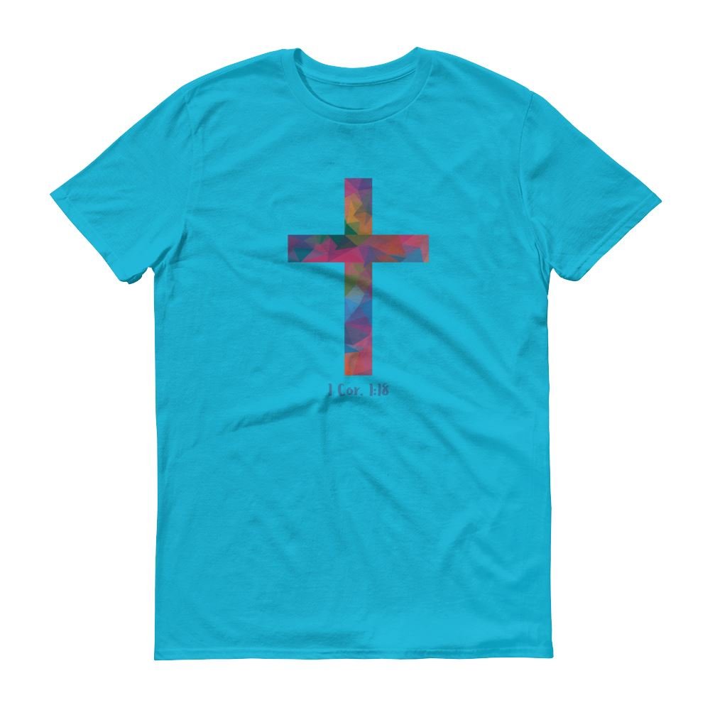 Polygonal Cross - Men’s T -  White / S, White / M, White / L, White / XL, White / 2XL, Heather Dark Grey / S, Heather Dark Grey / M, Heather Dark Grey / L, Heather Dark Grey / XL, Heather Dark Grey / 2XL -  Trini-T Ministries