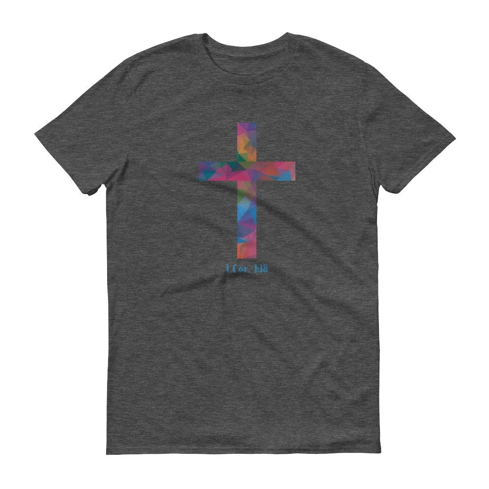 Polygonal Cross - Men’s T -  White / S, White / M, White / L, White / XL, White / 2XL, Heather Dark Grey / S, Heather Dark Grey / M, Heather Dark Grey / L, Heather Dark Grey / XL, Heather Dark Grey / 2XL -  Trini-T Ministries