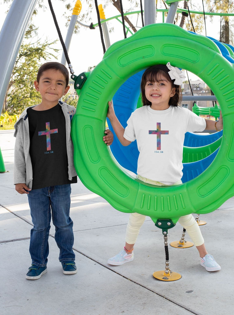 Polygonal Cross - Toddler’s T -  White / 2T, White / 3T, White / 4T, White / 5T, Black / 2T, Black / 3T, Black / 4T, Black / 5T -  Trini-T Ministries