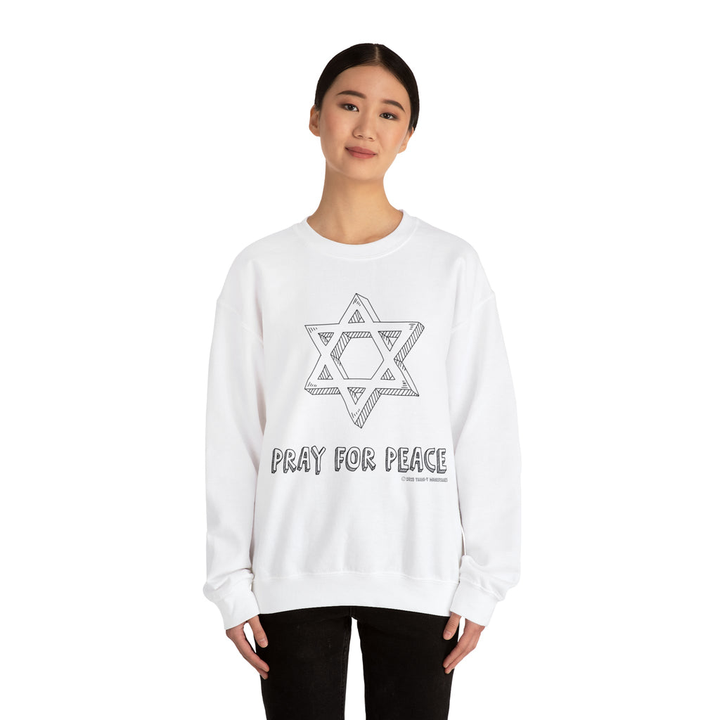 Pray For Peace - Sweatshirt -  S / White, S / Black, M / Navy, M / White, M / Black, L / Navy, L / White, L / Black, XL / Navy, XL / White -  Trini-T Ministries