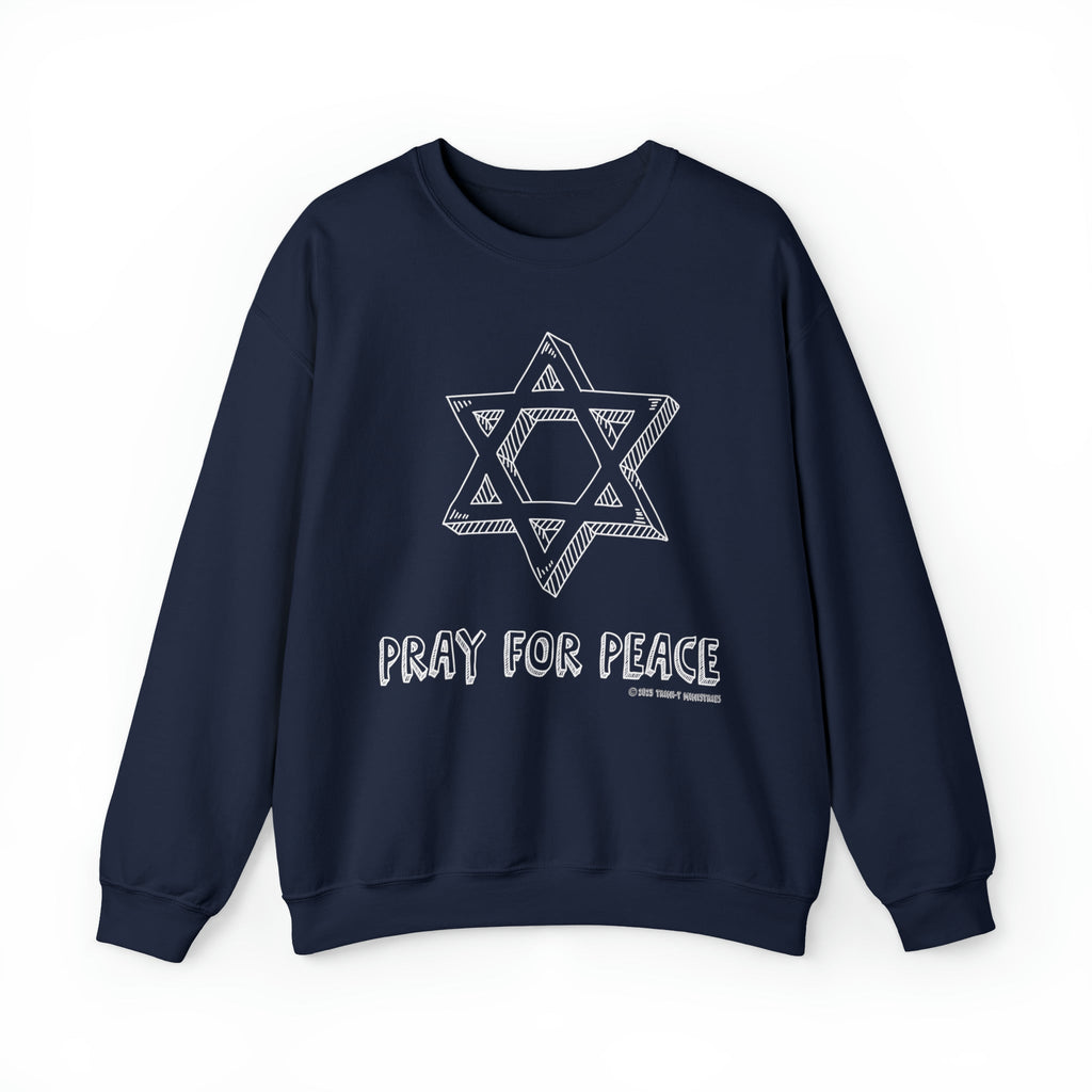 Pray For Peace - Sweatshirt -  S / White, S / Black, M / Navy, M / White, M / Black, L / Navy, L / White, L / Black, XL / Navy, XL / White -  Trini-T Ministries