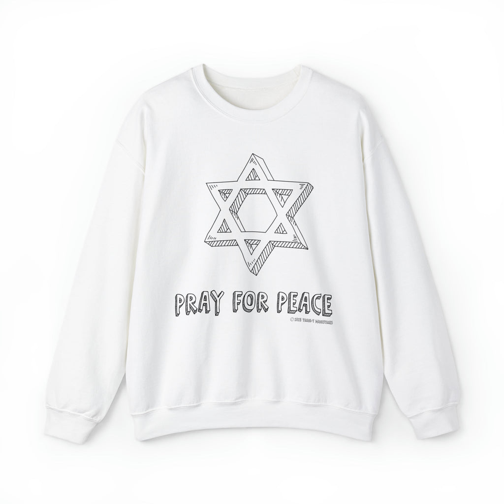 Pray For Peace - Sweatshirt -  S / White, S / Black, M / Navy, M / White, M / Black, L / Navy, L / White, L / Black, XL / Navy, XL / White -  Trini-T Ministries