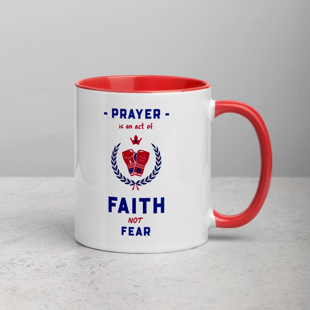 Prayer Is An Act Of Faith - Boxing - Mug -  Black, Red -  Trini-T Ministries