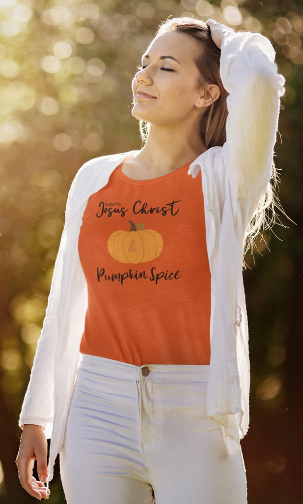 Pumpkin Spice - Women's T -  Black Heather / XS, Black Heather / S, Black Heather / M, Black Heather / L, Black Heather / XL, Black Heather / 2XL, Black Heather / 3XL, Black Heather / 4XL, Navy / XS, Navy / S -  Trini-T Ministries