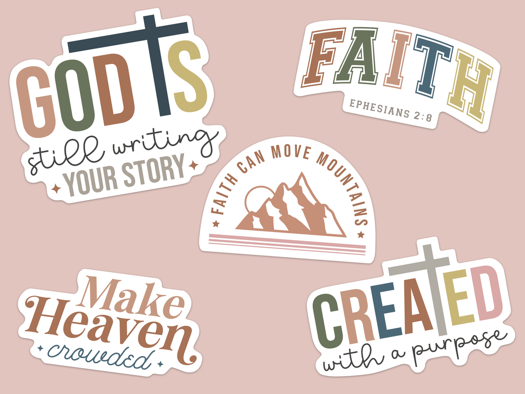 Retro Boho Lettering 12 Sticker Pack -  Default Title -  Trini-T Ministries