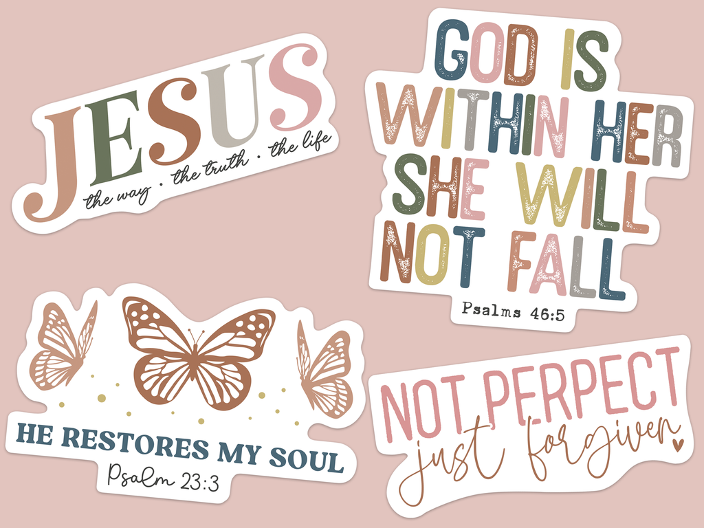 Retro Boho Lettering 12 Sticker Pack -  Default Title -  Trini-T Ministries