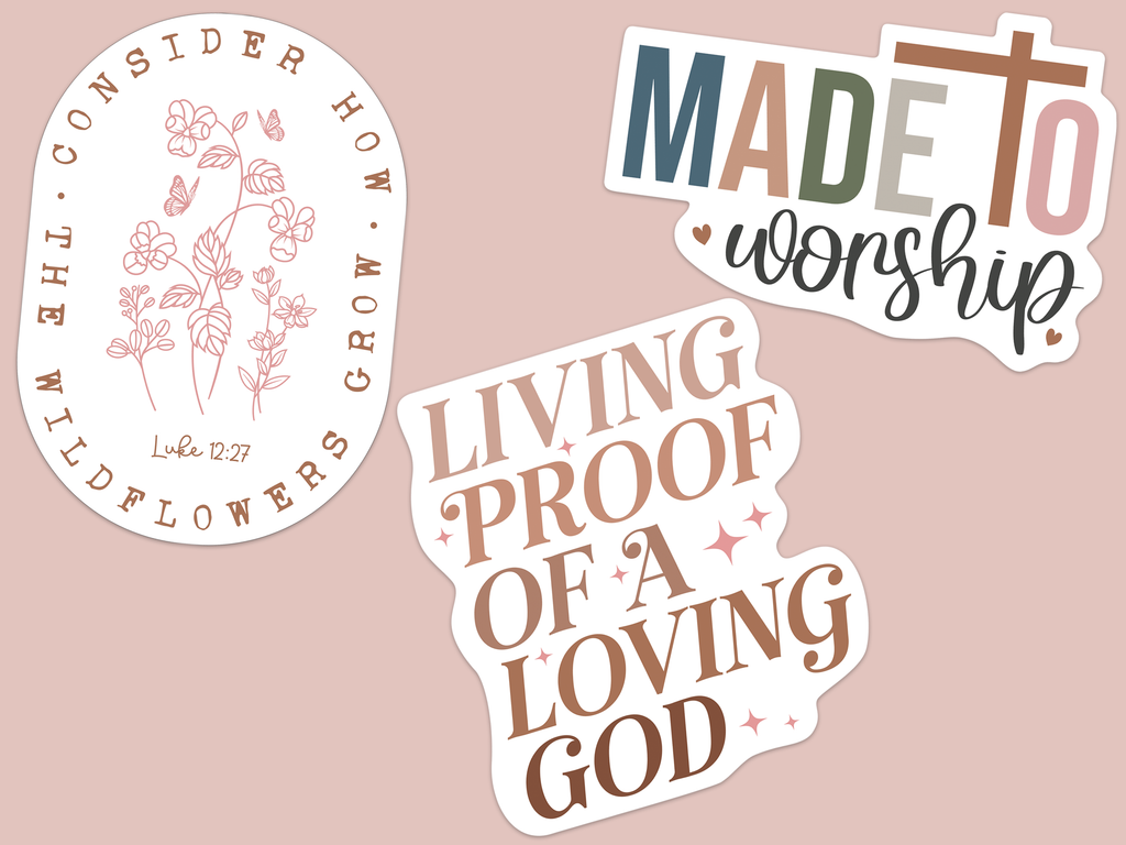 Retro Boho Lettering 12 Sticker Pack -  Default Title -  Trini-T Ministries