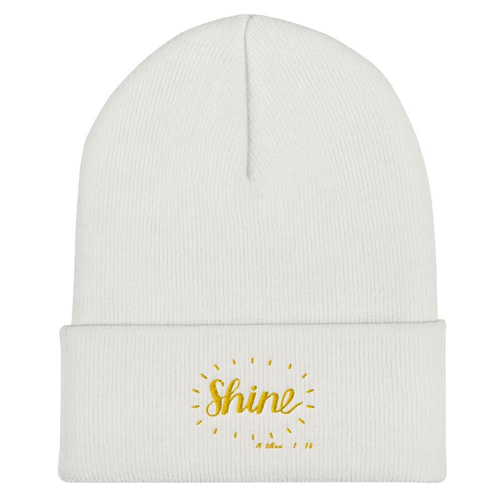 Shine - Cuffed Beanie -  Black, Navy, Spruce, Red, Heather Grey, White -  Trini-T Ministries