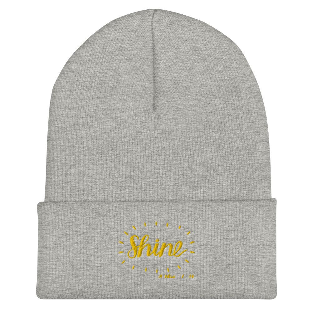 Shine - Cuffed Beanie -  Black, Navy, Spruce, Red, Heather Grey, White -  Trini-T Ministries