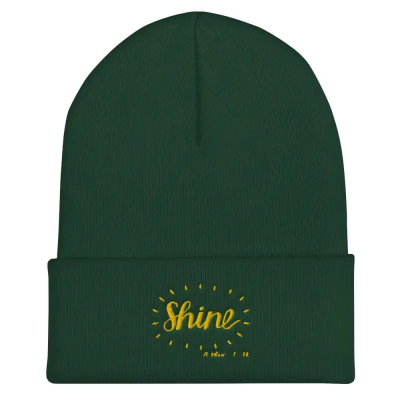 Shine - Cuffed Beanie -  Black, Navy, Spruce, Red, Heather Grey, White -  Trini-T Ministries