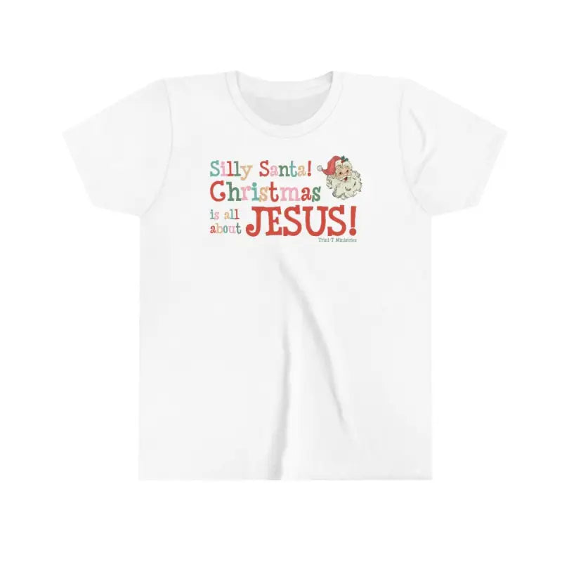 Silly Santa Christmas Kids T-Shirt – Celebrate Jesus with Fun and Faith -  Navy / S, Navy / M, Navy / L, Navy / XL, Black / S, White / S, Maroon / S, True Royal / S, Team Purple / S, Black / M -  Trini-T Ministries