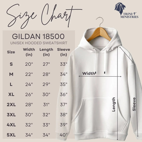 Size Chart - Gildan 18500