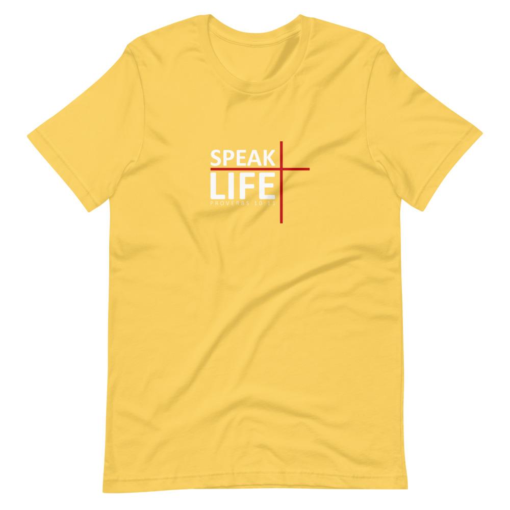 Speak Life - Men’s T -  Black / XS, Black / S, Black / M, Black / L, Black / XL, Black / 2XL, Black / 3XL, Black / 4XL, Brown / S, Brown / M -  Trini-T Ministries